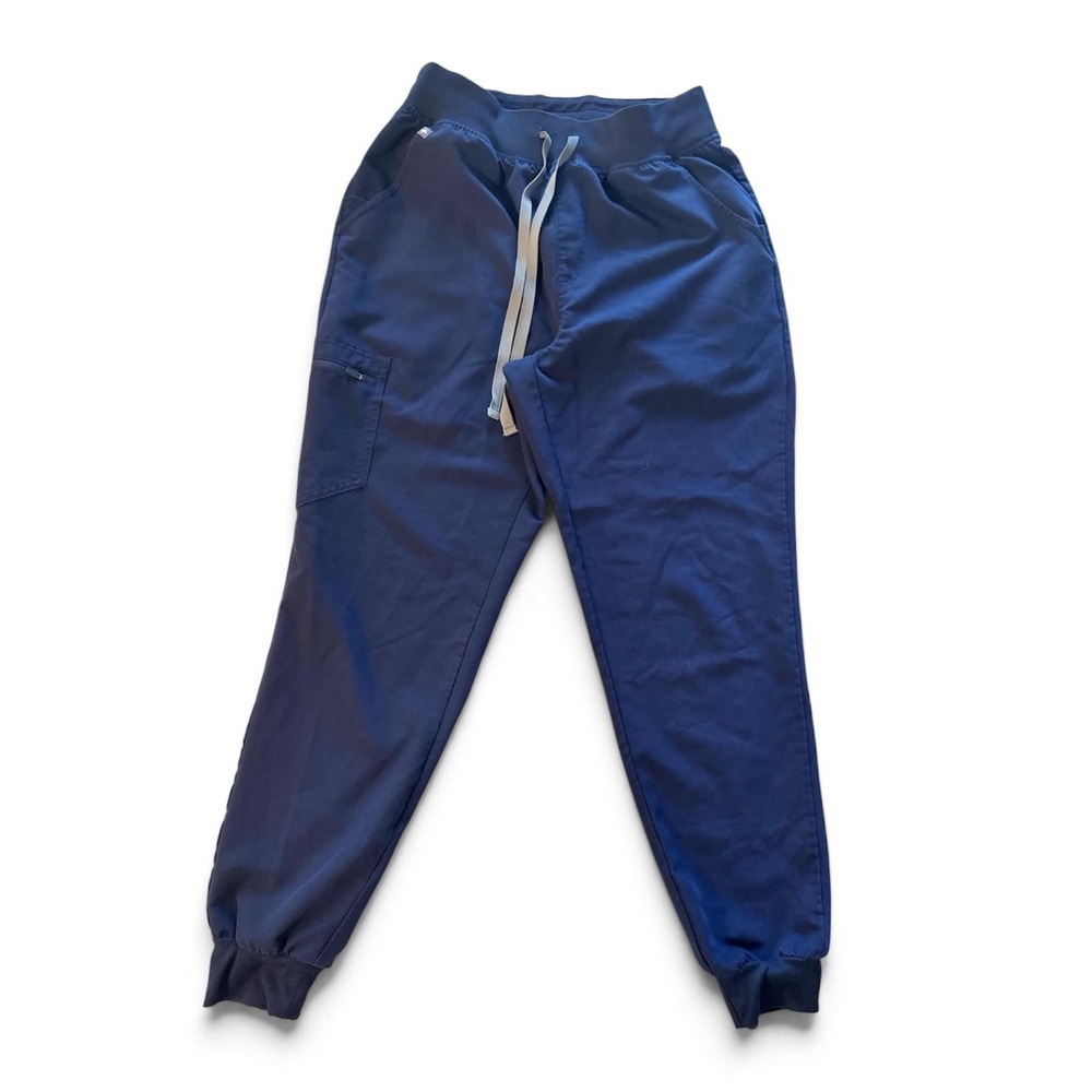 FIGS High Waisted Zamora Jogger Scrub Pants Size Medium Navy Blue Technical